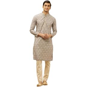 Manyavar الرجال المخلوطة مجموعة Kurta Pajama