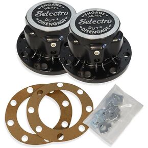 Mile Marker 11034-01 زوج من مجموعة التحويل الأسود Selectro Hubs Fits 1976 1989 1 Ton W-300 Series-تم تصميمه من أجل المتانة والموثوقية في ظروف الطرق القصوى