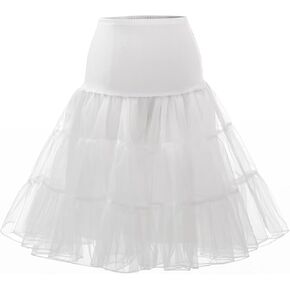50s نساء خمر petticoat روكابيلي كرينولين توتو أورجانزا أسفل النزول نصف زفلات