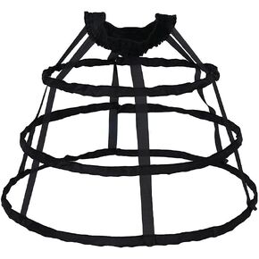 3 Hoops Pannier Petticoat Hollow Out Birdcage Skirt Bridal Ruffles Crinoline Slip Underskirt Bustle