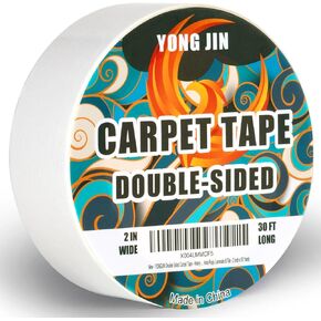 شريط السجاد المزدوج على الوجهين - قابض الشريط البساط الشاق لأرضيات الخشب الصلب لا ضرر ، ويؤمن سجاد المنطقة ، والصفائح والبلاط (2 بوصة × 10 ياردة) in Kuwait