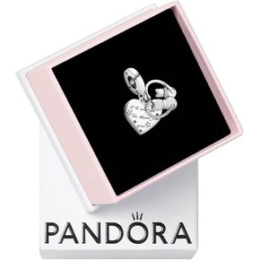 PANDORA Cats & Hearts Dangle Charm - Compatible with PANDORA Moments - Jewelry for Women - Gift for Women - Sterling Silver, Cubic Zirconia & Enamel - With Gift Box