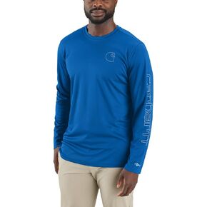 Carhartt Men Force Sun Defender Lightweight Long-Sleeve Logo T-Shirt