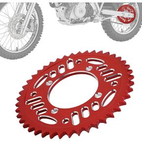 دراجة نارية 428 43t سلسلة خلفية مسننة 76 مم CNC لـ CRF XR SSR Apollo RFZ Taotao 50 70 90 110 125 140 150 160 170 صينية حفرة الأوساخ الأحمر