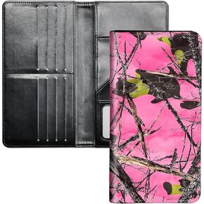 Ultra Slim Wallet for Women - PU Leather Travel Wallet with RFID Protection,Large Capacity Credit Card Holder for Cash,Tickets,Passport,Blue Gilded Butterfly