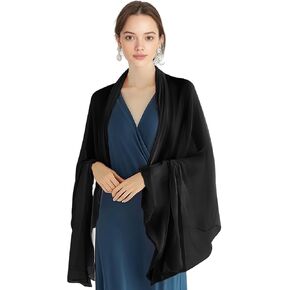 P Pothuiny Women Chiffon Sheer Shawl Wraps for Evening Dresses, 79"x24" Lightweight Soft Chiffon Scarfs Wedding Party Bridal