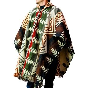 Adult Ponchos With Hood for men - Alpaca Poncho Men - Artesanal Ponchos Adult – Mens Poncho with Hood