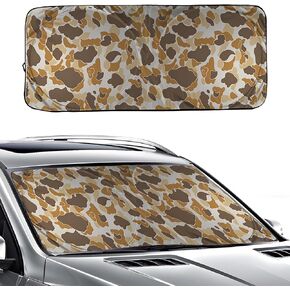 Army Dark Camo Foldable Windshield Sunshade – Premium 240T Car Sun Shade UV Protection & Heat Blocker with Easy Installation & Universal Fit,Camo Car Interior Accessories