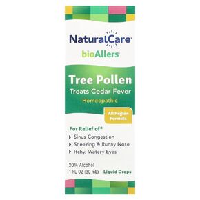 NaturalCare Tree Group Lold Drops Silepathic Liquid by Bioallers ، 1 Fl Oz | حمى الأرز | قد تساعد في تخفيف ضغط الجيوب الأنفية ، والازدحام ، والعطس ، والأنف السائل والحكة ، والعيون المائية
