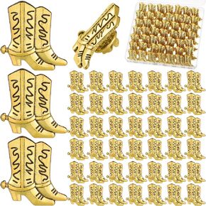 Yinkin 50 Pcs Cowboy Boot Lapel Pins Western Vintage Cowgirl Boot Charm Metal Brooch Pins for Men Women Cowboy Cowgirl Horseshoe Backpack Party Favor