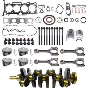 Engine Rebuild Overhaul Kit with Crankshaft, Head Gasket Set, Piston, Connecting Rod for Kia Sportage Hyundai Sonata Santa Fe Sport 2.4L G4KJ, crankkit-2.4