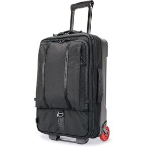 Topo Designs Global Travel Roller Bag Suitcase, Carry-On Friendly, 3 Carry Options, Smooth Heavy Duty Wheels, Telescoping Handle, Designed in Denver CO USA, PFAS Free (Black)