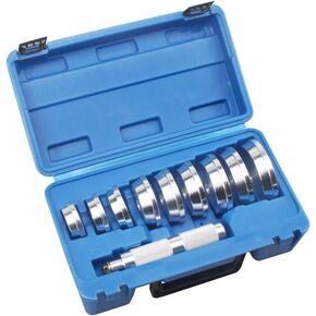 10pcs محامل السباق وختم لبرنامج تشغيل السرقات SEAL SET 9 أقراص محور طوق مع حالة حمل MASTER/Universal Aluminium Bush Drive Seal Kit لمحامل عجلة السيارات