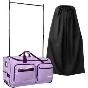 Fanwoli 23" Dance Bag with Garment Rack and Privacy Cover | Upgraded Stable System & Fabric | More Lightweight & Wear-Resistant | Ideal Competition Duffle Bag for Dancers Livestreamer Athletes