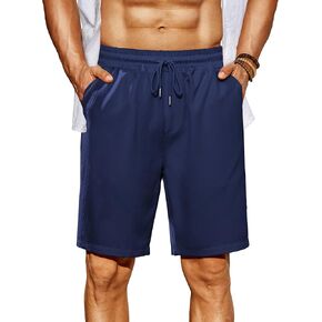 COOFANDY Men's Beach Shorts 9" Elastic Waist Drawstring Shorts Lightweight Regular Fit Casual Summer Shorts