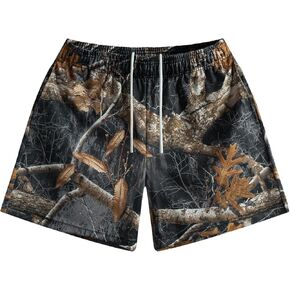 DIOTSR Mens Graphic Shorts Mesh Athletic Running Basketball Shorts Cool Streetwear Designer Shorts