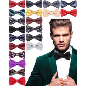 Hercicy 20 Pcs Bow Ties for Men Elegant Adjustable Pre Formal Satin Bowties Men Set with Adjustable Neck Band for Wedding Celebration Party Supplies Favors