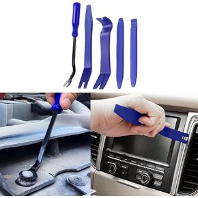 5PCS Auto Trim Removal Tool Kit, No Scratch Plastic Pry Tool Kit, Car Panel Door Window Tools Kit, Auto Clip Fastener Remover Pry Tool Set for Car Door Clip Panel & Audio Dashboard Dismantle