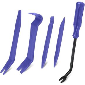 5PCS Auto Trim Removal Tool Kit, No-Scratch Plastic Pry Kit, Interior Fastener Remover Pry Tool Set for Car Door Clip Panel & Audio Dashboard Dismantle, Universal Car Accessories (Red)