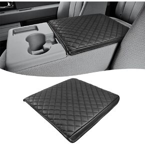 KBH Center Console Armrest Cover for 2011-2014 Ford F150 Accessories, Jump Seat, Car Arm Rest Cushion Protector, PU Leather, Anti-Scratch, Black