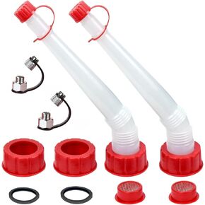CM Concepts® Gas/Water Can Spout (Nozzle) Chrome Brass Vent Kit (2)