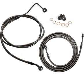 MoKitDora 14" Handlebar Cable Kit Hydraulic Clutch & Upper Brake Lines for Harley Touring 2014-2016 Street FLHX Electra Glide FLHT FLHR w/ABS, Black