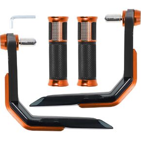 7/8" 22mm 15/16" 24mm Motorcycle Hand Grips Cover Kit Aluminum Alloy Rubber Handlebar Grips Orange