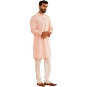 Sojanya (منذ عام 1958 للرجال الخيط المطرز للرجال يعمل Kurta مع بيجاما Churidar البيضاء