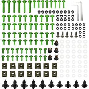 Green Motorcycle 190PCS Fairing Bolt Kit Body Screws Outer Shell Screw Assembly Universal Sportbike Parts