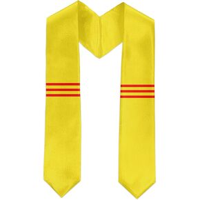 South Vietnam Flag International Graduate Satin Stole Scarf with National Flag Design 72" Graduation Sash