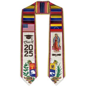 Class of 2025 Graduation Stole, 72" Graduation Sash, Graduate Honor Stole Classic End Design