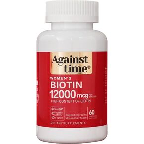 Biotin for Hair Growth Women 12000mcg Gummies - Hair Skin & Nails Vitamins, Vegan Hair Growth Supplements for Stronger Nails, Thicker Hair & Glowing Skin- Made in USA - 60 Capsules