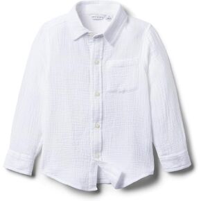 Janie and Jack Boys' Gauze Roll-up Shirt (Toddler/Little Big Kid)
