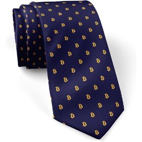 ( Bitcoin Orange ) Fashion Novelty Necktie, Conversation Neckwear Ties Great for Party and Events