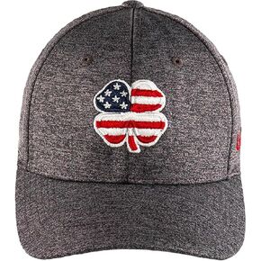 Black Clover Unisex USA American Flag Heather Charcoal Fitted Golf Hat