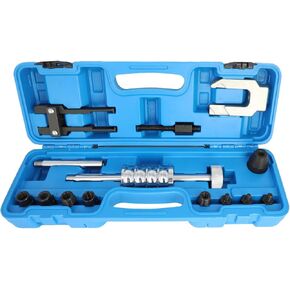Diesel Fuel Injector Puller Removal Tool Extractor Kit Slide Hammer Bearing Puller Set with M8-M22 Adapters U-Shaped and 2 Jaw Injector Puling Tool