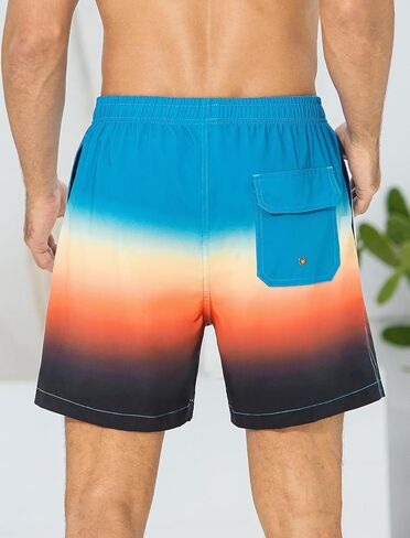 SILKWORLD Mens Swim Trunks with Compression Liner 6 Inch Inseam Quick Dry Beach Shorts Bathing Suit with Zipper Pockets in Saudi Arabia