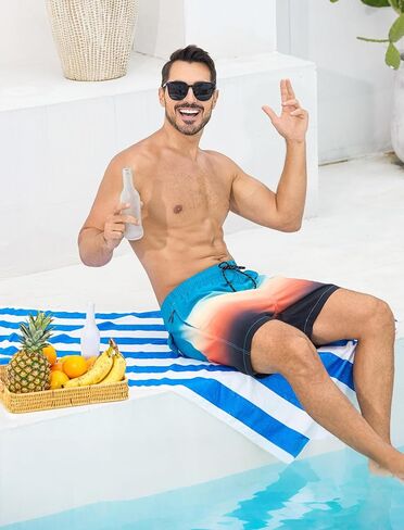SILKWORLD Mens Swim Trunks with Compression Liner 6 Inch Inseam Quick Dry Beach Shorts Bathing Suit with Zipper Pockets in Saudi Arabia