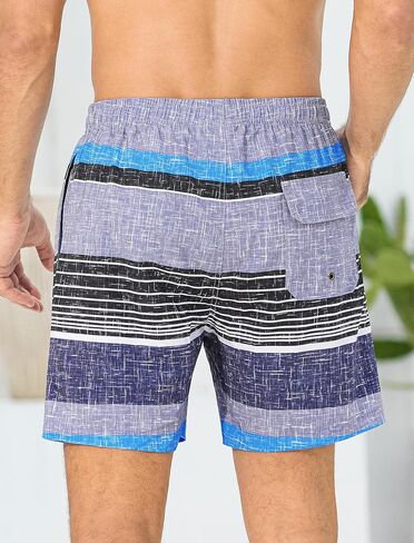 Silkworld Mens Swim Trunks مع بطانة الضغط 6 بوصة inseam شورت شورت شورت الجاف السريع بدلة السباحة مع جيوب السوستة in Saudi Arabia