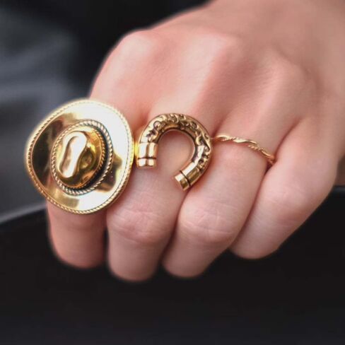Western Cowgirl Hat Statement Open Ring for Women Cowboy Fancy Dress Costume Adjustable Expandable Finger Rings Bands Boho Rodeo Jewelry Gifts in Kuwait