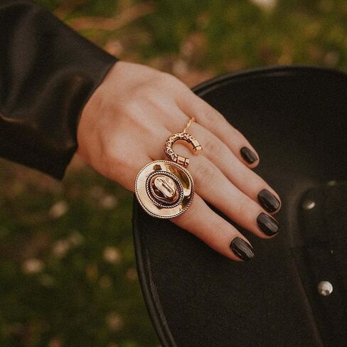 Western Cowgirl Hat Statement Open Ring for Women Cowboy Fancy Dress Costume Adjustable Expandable Finger Rings Bands Boho Rodeo Jewelry Gifts in Kuwait