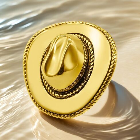 Western Cowgirl Hat Statement Open Ring for Women Cowboy Fancy Dress Costume Adjustable Expandable Finger Rings Bands Boho Rodeo Jewelry Gifts in Kuwait
