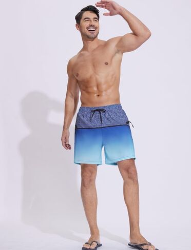 SILKWORLD Men's Swim Trunks Quick Dry Swimming Shorts 6 Inch Bathing Suits with Compression Liner and Zipper Pockets in Saudi Arabia