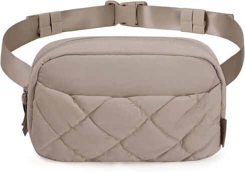 BAGSMART Puffy Fanny Packs for Women Crossbody Belt Bag with Adjustable Strap, Quilted Waist Pack Purse for Traveling Shopping Workout in Saudi Arabia