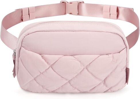 BAGSMART Puffy Fanny Packs for Women Crossbody Belt Bag with Adjustable Strap, Quilted Waist Pack Purse for Traveling Shopping Workout in Saudi Arabia