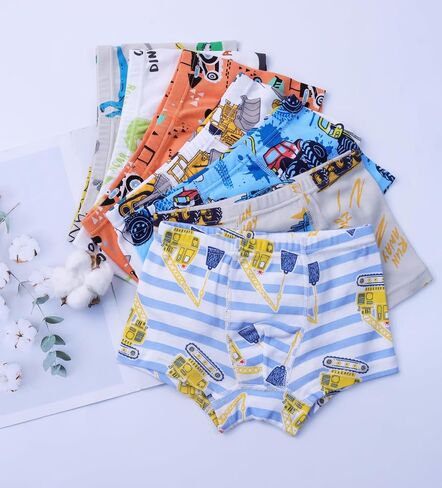 Boboking Boys Soft Boxer Briefs Dinosaur Shark Toddler Kids Underwear 12 Pack.2-12 Years in Kuwait