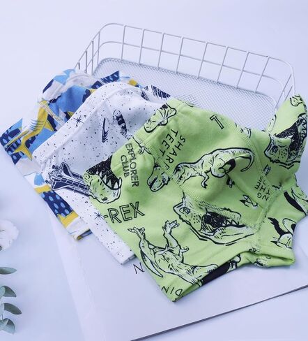 Boboking Boys Soft Boxer Briefs Dinosaur Shark Toddler Kids Underwear 12 Pack.2-12 Years in Kuwait
