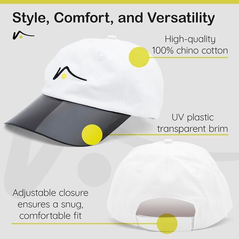 VISTO Unstructured Sports Hat with See-Through Brim – No-Glare UV Protection – 100% Chino Cotton – Adjustable Velcro Strap in Saudi Arabia