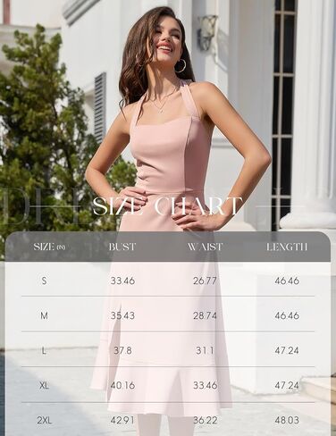 DRESSTELLS Women's Halter Cocktail Dresses 2025 Wedding Guest Formal Prom Bridesmaid Tea Length Split Ruffle Summer Dress in Kuwait