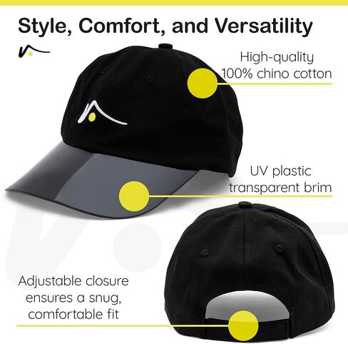 VISTO Unstructured Sports Hat with See-Through Brim – No-Glare UV Protection – 100% Chino Cotton – Adjustable Velcro Strap in Saudi Arabia